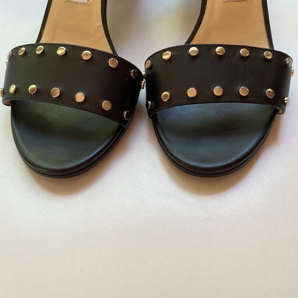 Jimmy Choo Veto 100‎ Silver Studded Block Heel Sandals Black Nappa Leather 38 - Picture 6 of 11